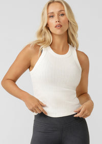 Lorna Jane Scoop Neck Essentials Tank - Porcelain
