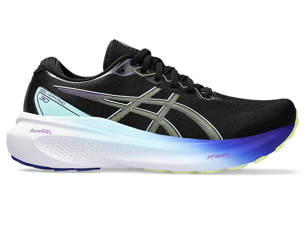 Asics Women's GEL-KAYANO 30 Wide - BLACK/GLOW YELLOW