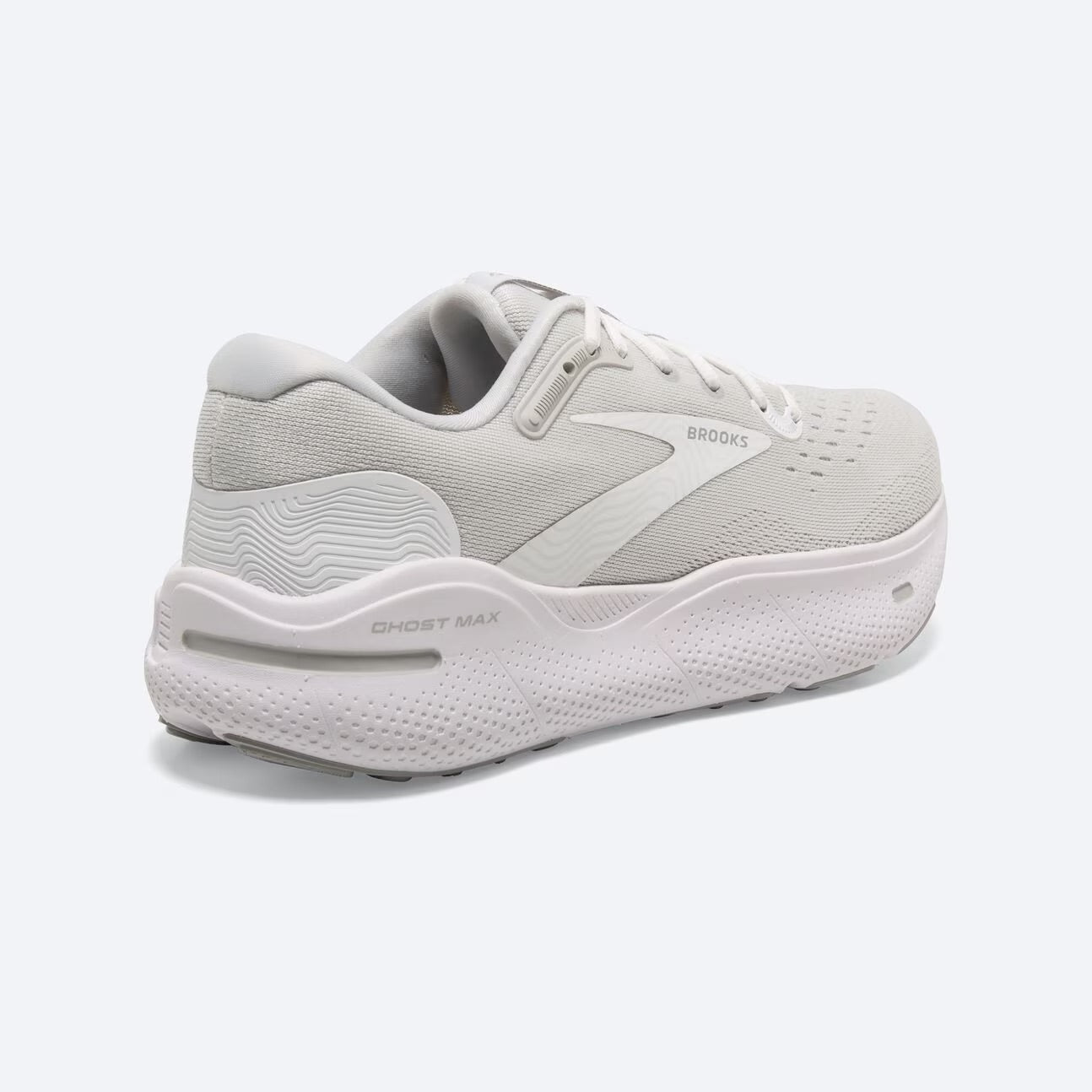 Brooks Men's Ghost Max - White/Oyster/Metallic Silver