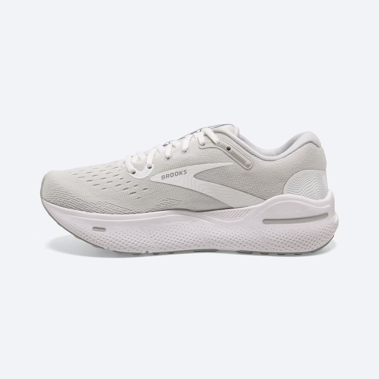 Brooks Men's Ghost Max - White/Oyster/Metallic Silver