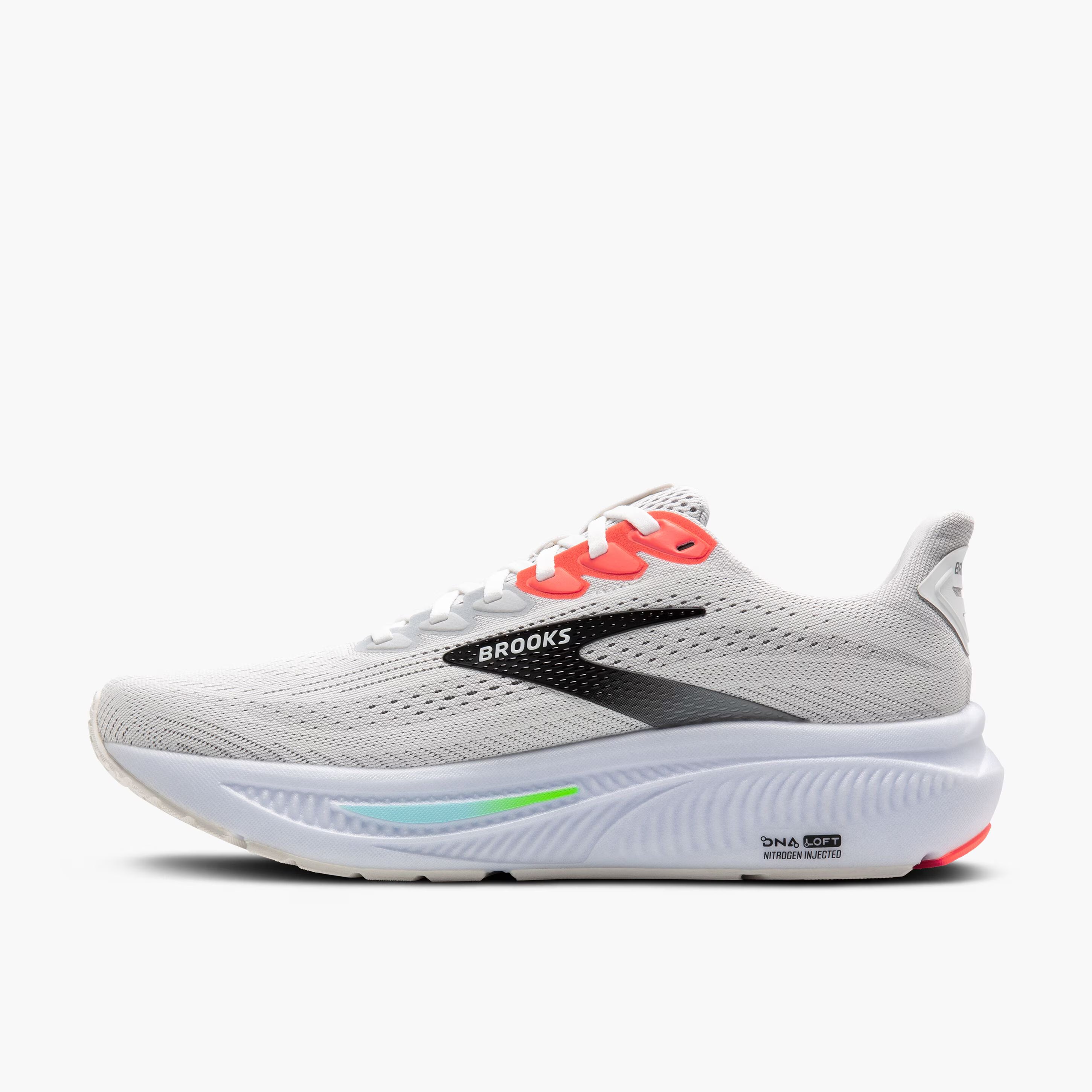 Brooks Men's Ghost 17 (2E112) - White/Pink Clay/Gecko