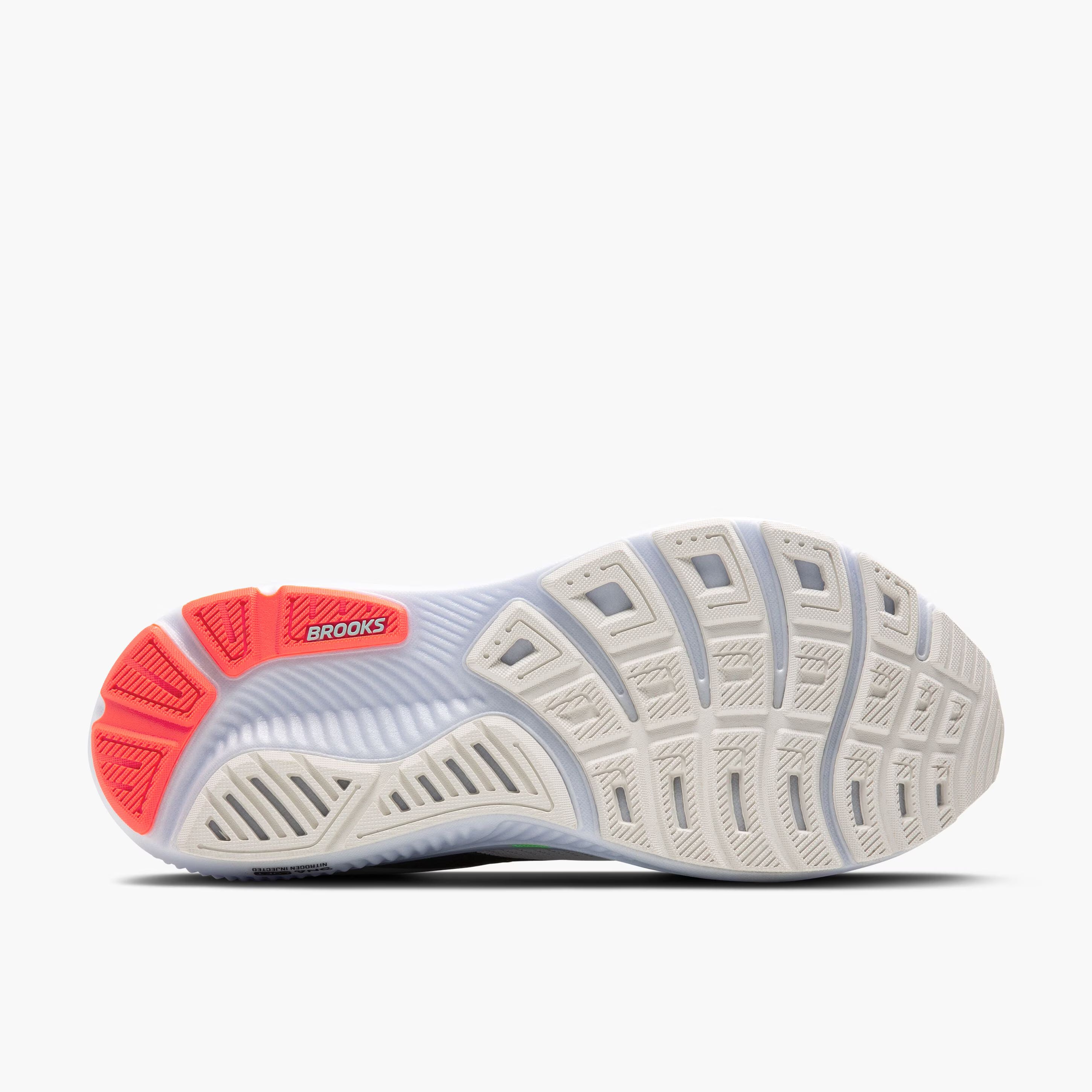 Brooks Men's Ghost 17 (2E112) - White/Pink Clay/Gecko
