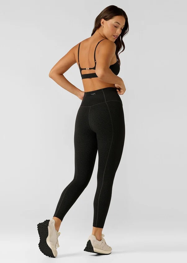 Lorna Jane Refine No Ride Ankle Biter Leggings Black Monogram Print Key Power Sports Singapore