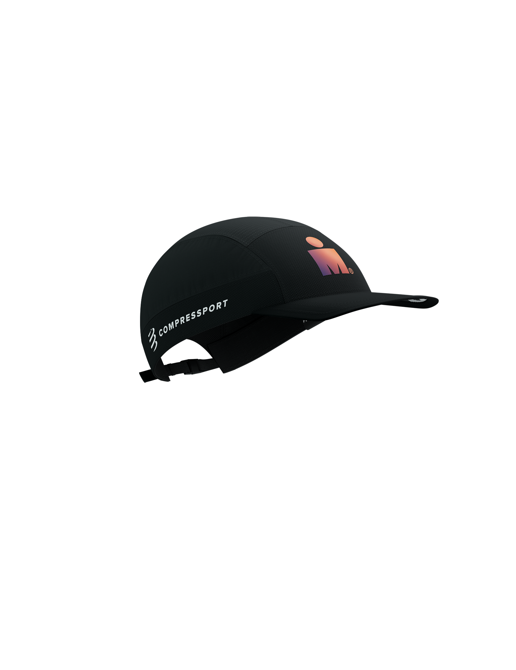 Compressport Unisex's 5 Panel Light Cap - Black (Ironman 2025)