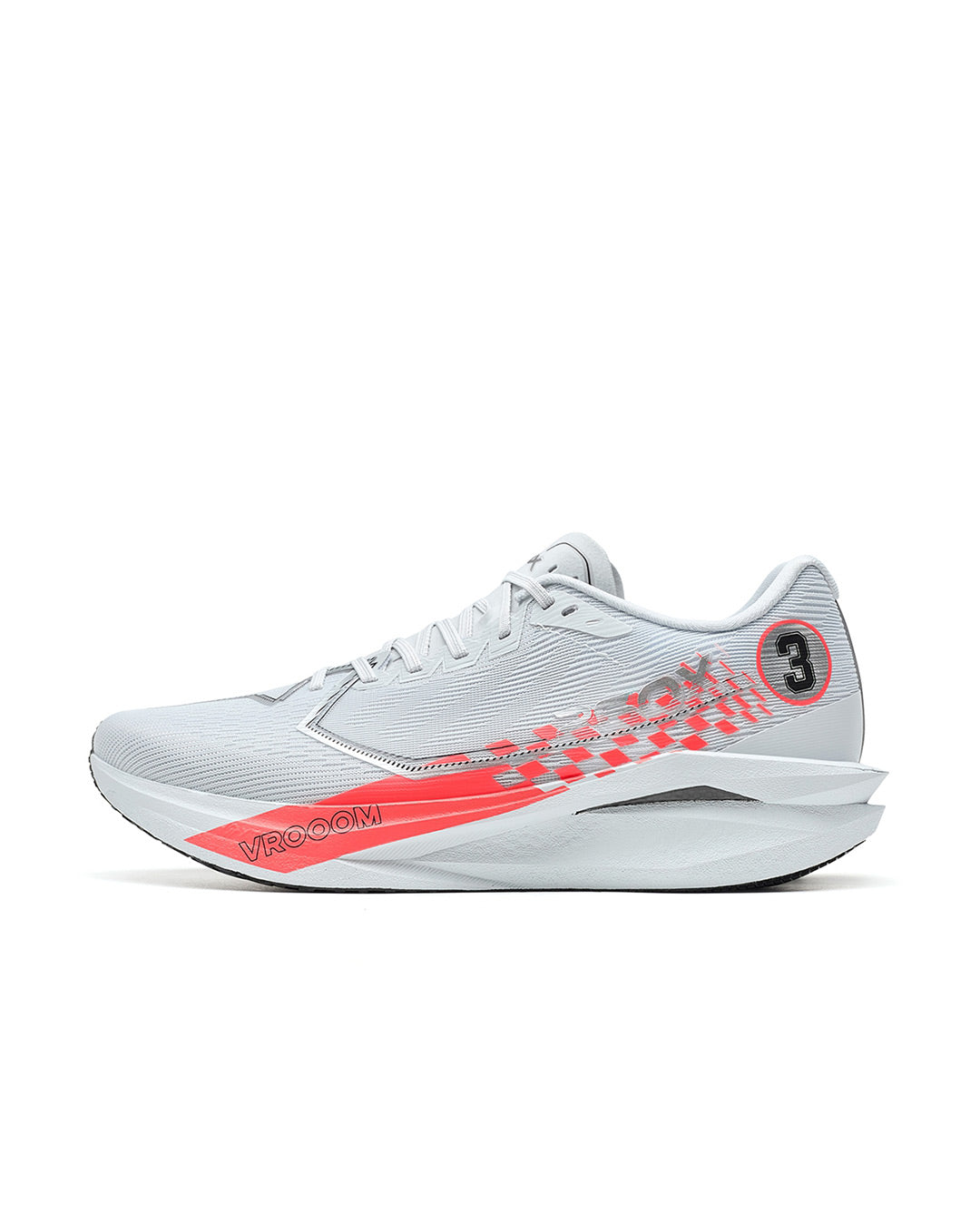 Xtep Men's 260X 3.0 - Moonbeam Grey/Neon Bright Red – Key Power