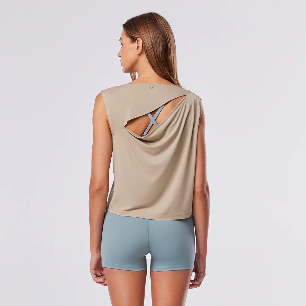 TAVI Draped Back Tank - Shitake