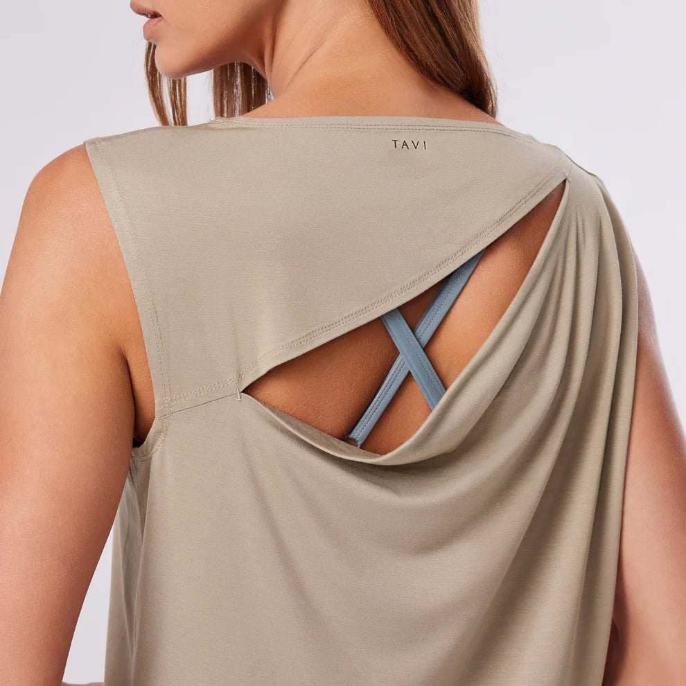 TAVI Draped Back Tank - Shitake