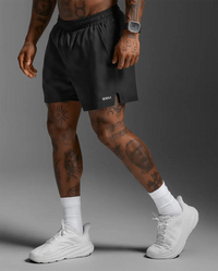 2XU Men's Aero 5 Inch Shorts - Black/Silver Reflective