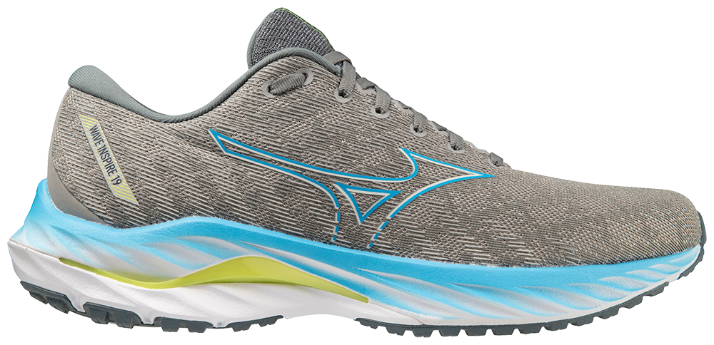 Mizuno Men's Wave Inspire 19 - Ultimate Gray/Jet Blue/Bolt 2 (Neon)