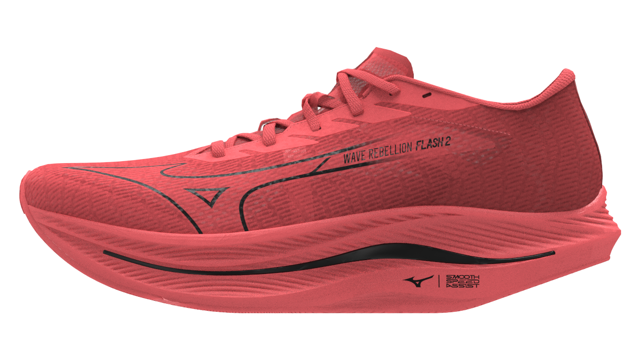 Mizuno Men's Wave Rebellion Flash 2 - Dubarry/Black/Cranberry