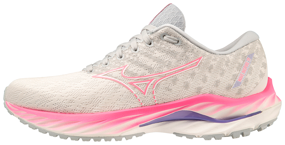 Mizuno Women s Wave Inspire 19 Snow White Sakura Glow Purple