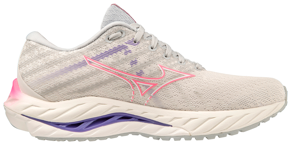 Mizuno Women's Wave Inspire 19 - Snow White/Sakura Glow/Purple Punch
