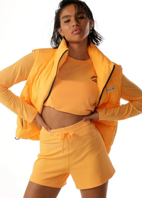Lorna Jane Flex Active Rib Kick Short - Mango Sorbet