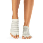 TOESOX Grip Half Toe Low Rise - White Sand