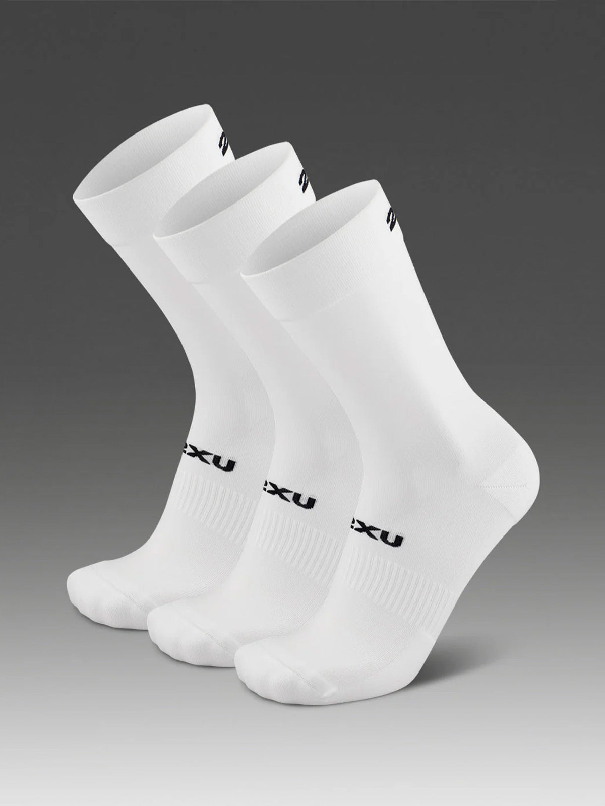 2XU Unisex's Crew Socks 3 Pack - White/Black – Key Power Sports