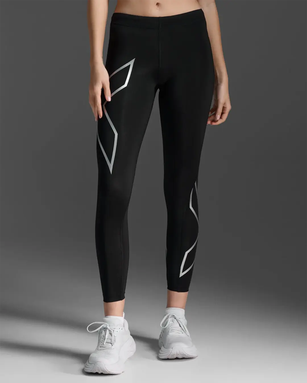 2XU Women's Core Compression Tights - Black/Silver – Key Power