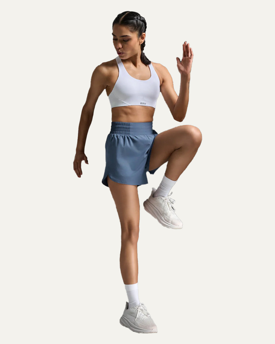 2XU Women's Aero Hi-Rise 4 Inch Shorts - Indigo/Indigo Reflective