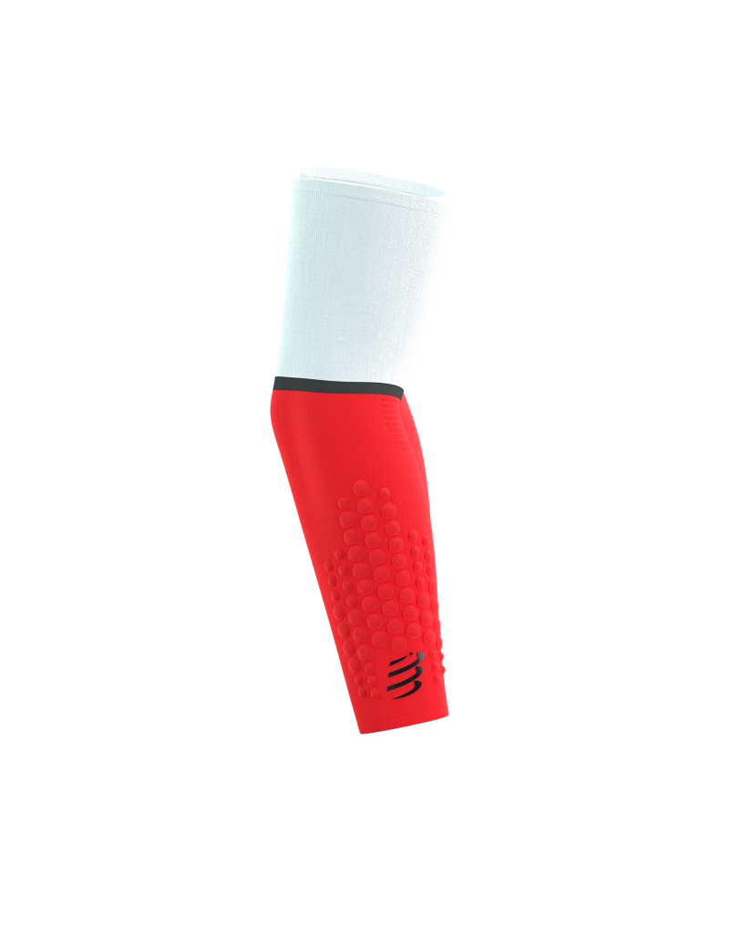 Compressport Unisex's ArmForce Ultralight - White/Fluo Red