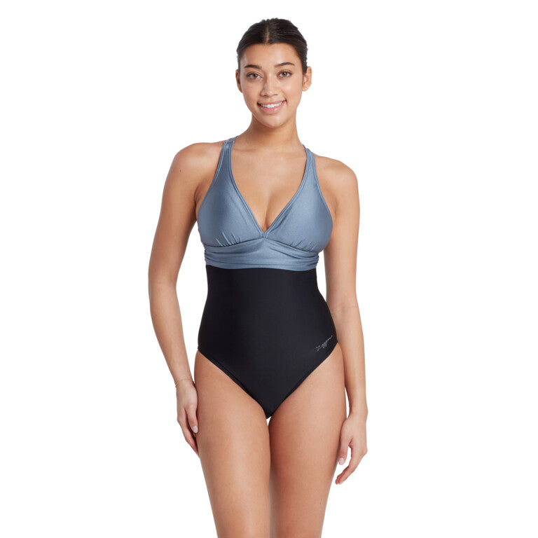 ZOGGS Women's Panel Crossback - Black Metal