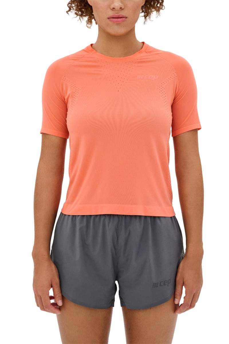CEP Women's Ultralight Seamless Shirt Short Sleeve v2 - Coral