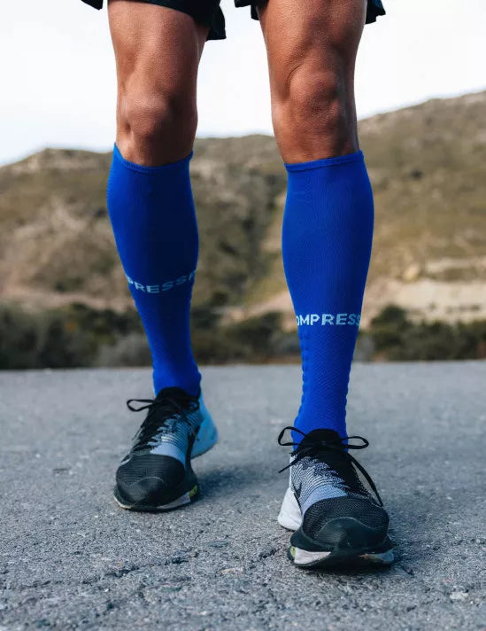 Compressport Unisex's Full Socks Run - Dazz Blue/Sugar