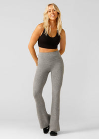 Lorna Jane Mindful Rib Flares - Grey Marl