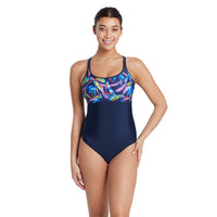 ZOGGS Women's Multiway 1 Piece - Neon Crystal Print