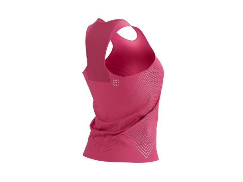 Compessport Women's Performance Singlet - Hot Pink/Aqua