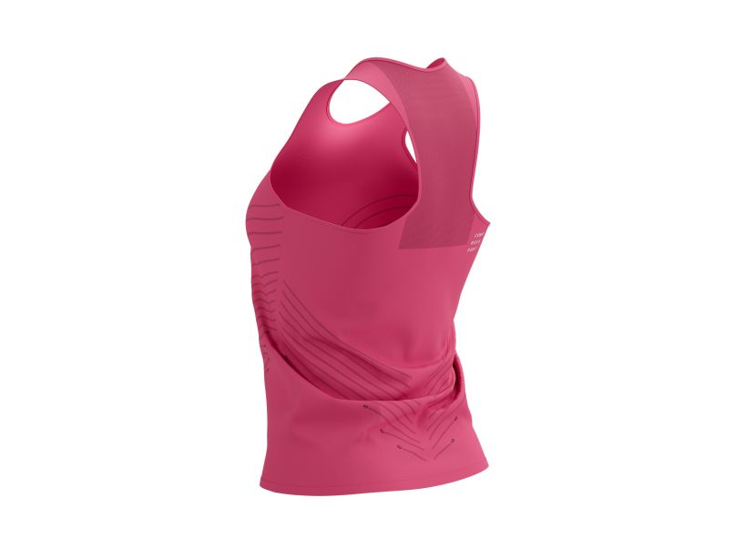 Compessport Women's Performance Singlet - Hot Pink/Aqua