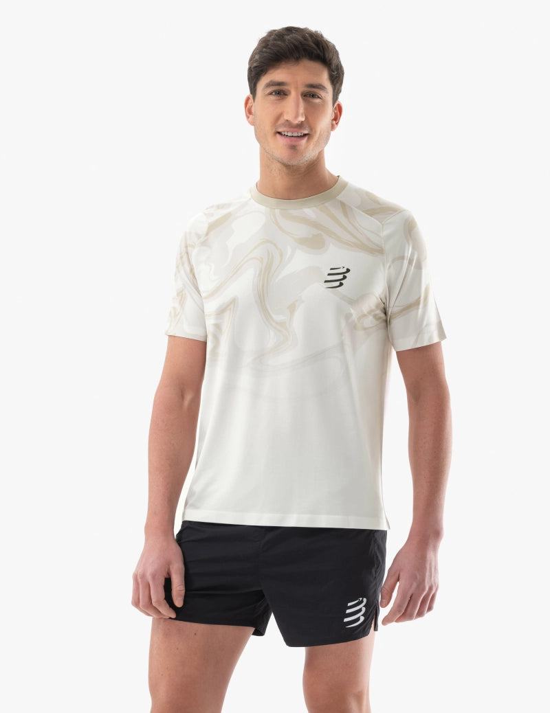 Compressport Men's Performance SS Tshirt - Sugar/Como Print
