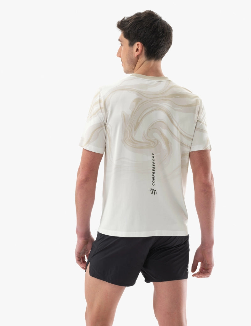 Compressport Men's Performance SS Tshirt - Sugar/Como Print
