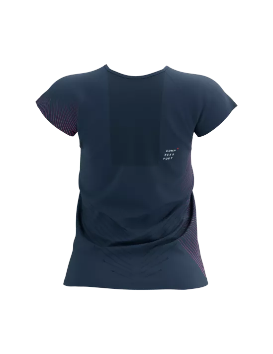 Compressport Women's Performance SS Tshirt - Mood Indigo/Magenta