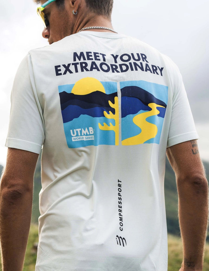 Compressport Men's Training SS Tshirt UTMB 2025 L1 - Ice Flow