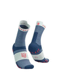 Compressport Unisex's PRO Racing Socks v4.0 Run High - Blues/Sugar