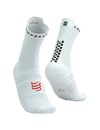 Compressport Unisex's Pro Racing Socks v4.0 Run High - White/Black