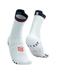 Compressport Unisex's Pro Racing Socks v4.0 Run High - White/Blues