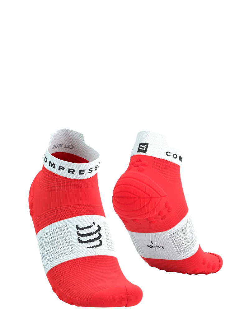 Compressport Unisex's Pro Racing Socks v4.0 Run Low - Fluo Red/White