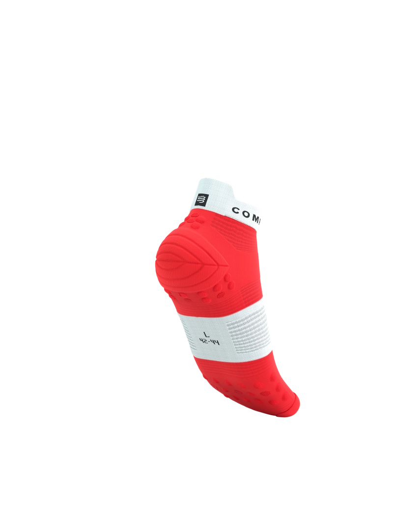 Compressport Unisex's Pro Racing Socks v4.0 Run Low - Fluo Red/White