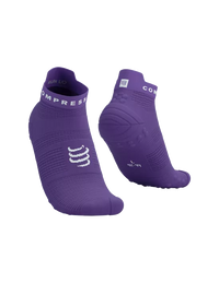 Compressport Unisex's Pro Racing Socks v4.0 Run Low - Royal Lilac/White