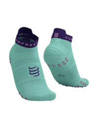 Compressport Unisex's Pro Racing Socks v4.0 Run Low - Shell Blue/Purple