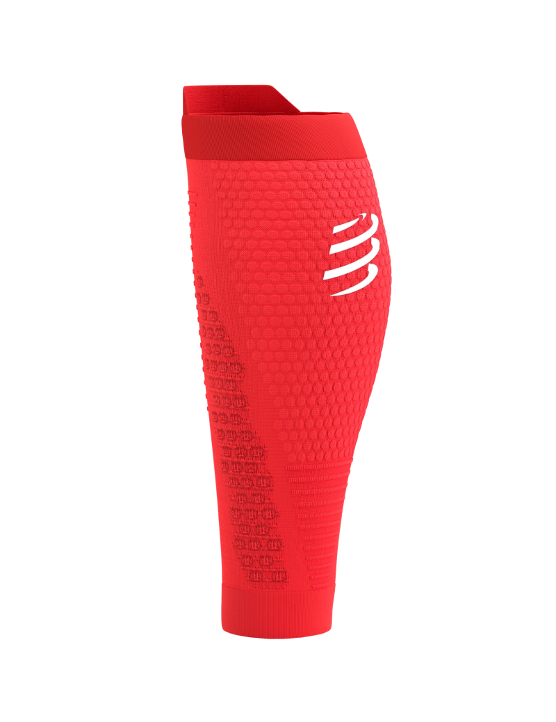 Compressport Unisex's R2 3.0 Calf Sleeves - Fluo Red/White Refl