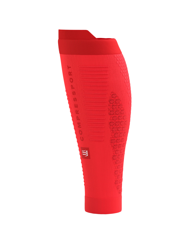 Compressport Unisex's R2 3.0 Calf Sleeves - Fluo Red/White Refl
