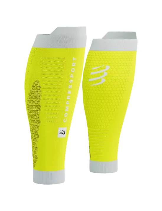 Compressport Unisex's R2 3.0 Calf Sleeve - Safe Yellow/White