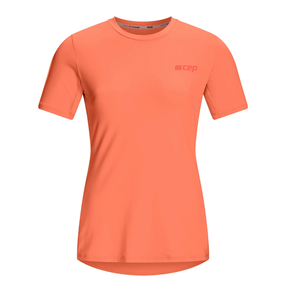 CEP Women's The Run Shirt Round Neck Short Sleeve v5 - Coral