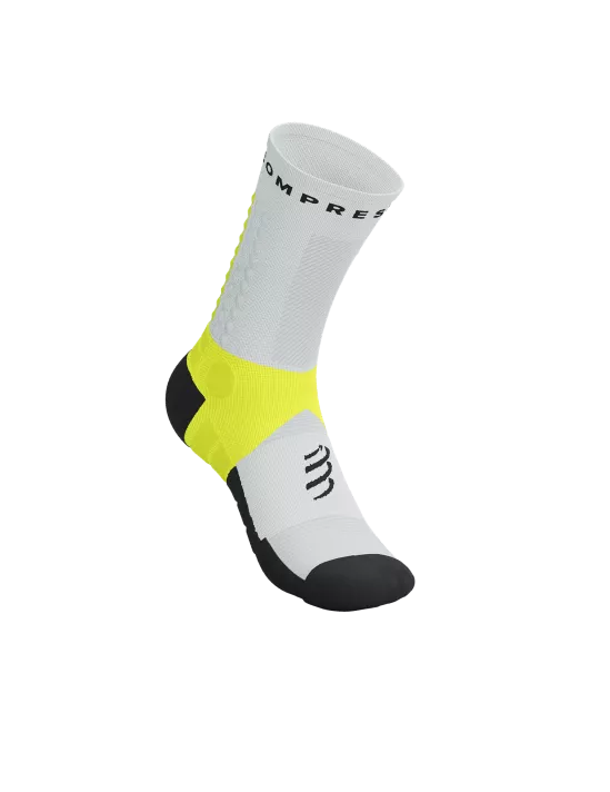 Compressport Unisex's Ultra Trail Sock v2.0 - White/Safe Yellow