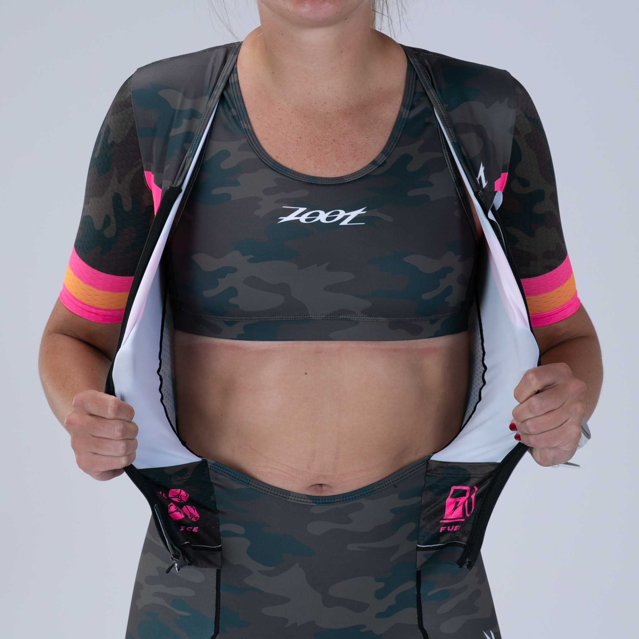 ZOOT Women's Ltd Tri Aero Full Zip Racesuit - Cali Camo