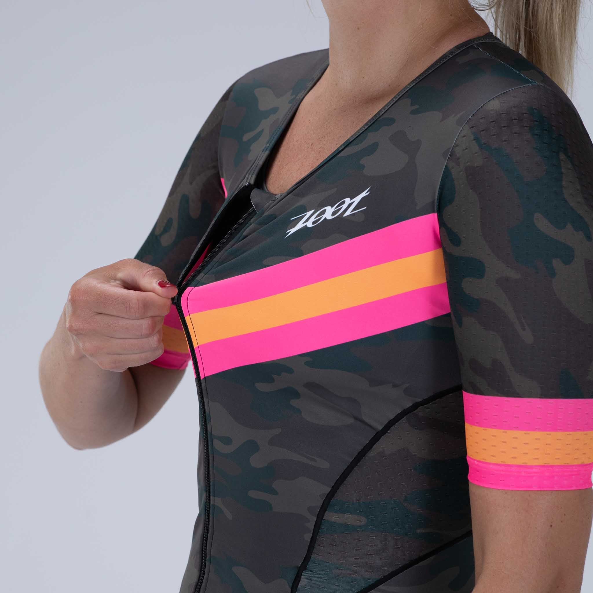 ZOOT Women's Ltd Tri Aero Full Zip Racesuit - Cali Camo