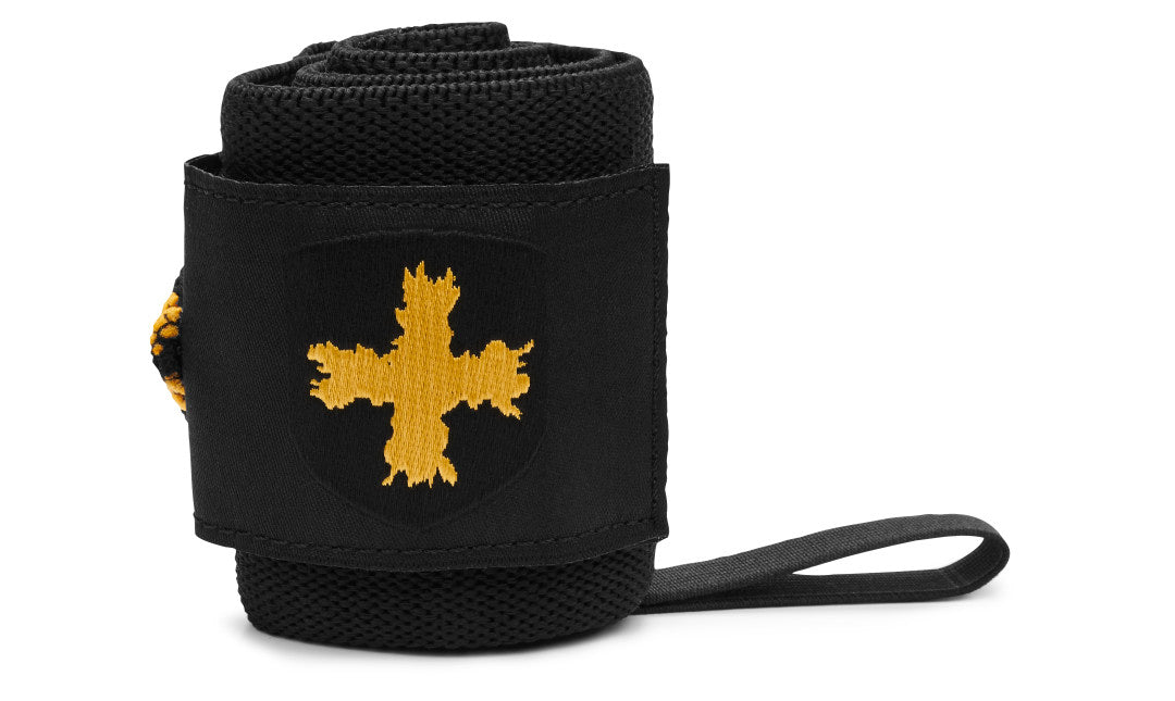 Harbinger Red Line Thumb Loop Wrist Wraps 18" - Gold/Black