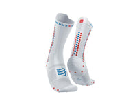 Compressport Unisex's Pro Racing Socks v4.0 Bike - White/Orangeade