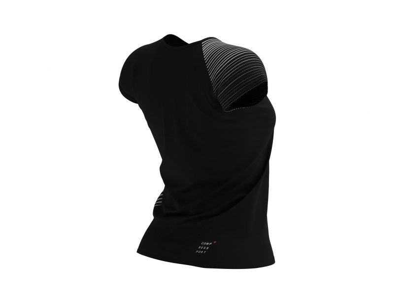 Compressport Women's Performance SS Tshirt - Black/Paradise Green